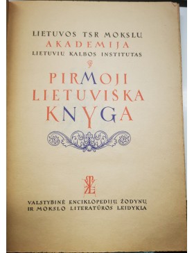 Pirmoji Lietuviška knyga 