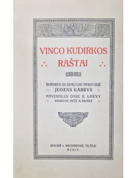 Vinco Kudirkos raštai. T.2. 