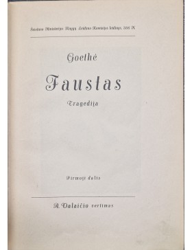 Faustas. Goethė. 