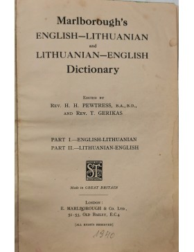 Marlborough's English- Lithuanian and Lithuanian- English dictionary 