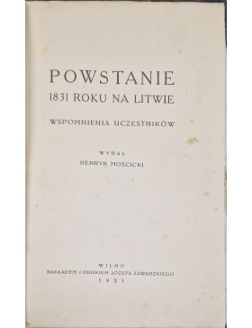 Powstanie 1831 roku na Litwie wspomnienia uczestnikow