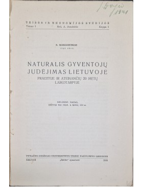 Naturalis gyventojų judėjimas Lietuvoje