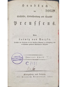 Handbluch der Geschichte, Erdbeschreibung  und Statistik Preussens