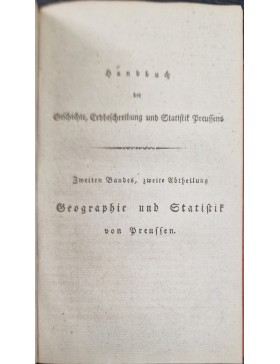 Handbluch der Geschichte, Erdbeschreibung  und Statistik Preussens