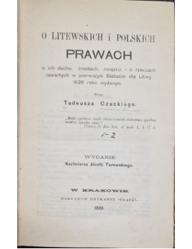 O litewskich i polskich prawach...