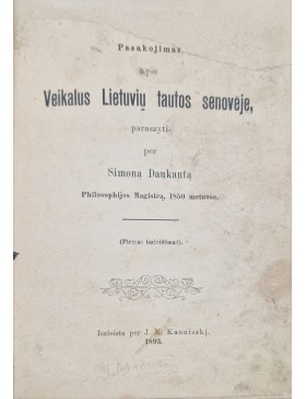 Pasakojimai apie veikalus lietuvių tautos senovėje