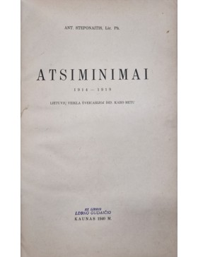 Atsiminimai 1914-1919