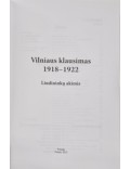 Vilniaus klausimas 1918- 1922 liudininkų akimis 