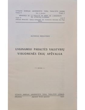 Lyginamoji Pabaltės valstybių visuomenės ūkių apžvalga