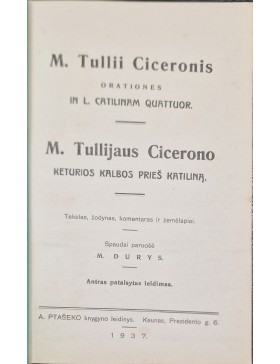 M. Tulijaus Cicerono keturios kalbos prieš Katiliną. 