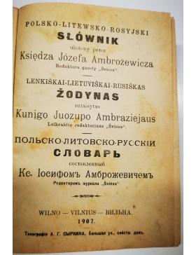 Lenkiškai- Lietuviškai- Rusiškas žodynas