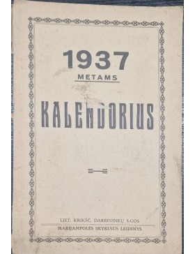 1937 metams kalendorius