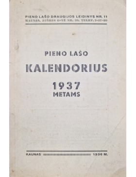 Pieno lašo kalendorius 1937 metams
