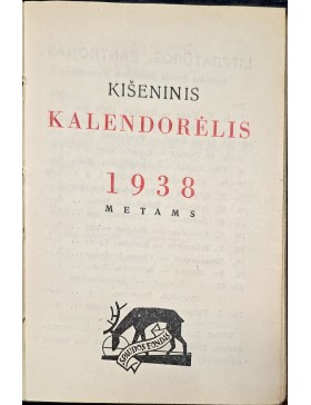 Kišeninis kalendorėlis 1938 metams