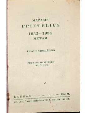 Mažasis Prietelius 1933- 1934 metam