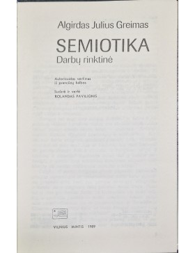 Semiotika. Darbų rinktinė.