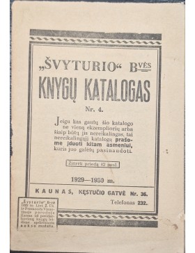 "Švyturio" Bendrovės knygų katalogas Nr.4. 