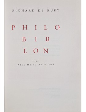 Philobiblon arba apie meilę knygoms