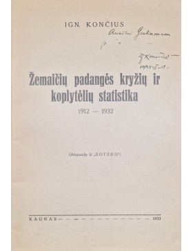 Žemaičių padangės kryžių ir koplytėlių statistika 1912-1932