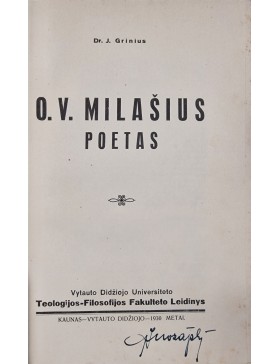 O. V. Milašius poetas