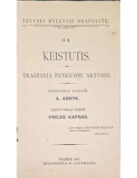 Keistutis. Tragedija 5 aktuose. 