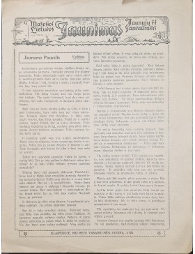 Mažosios Lietuvos Jaunimas 1932 m. Nr. 4. 