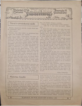 Mažosios Lietuvos Jaunimas 1932 m. Nr.3. 