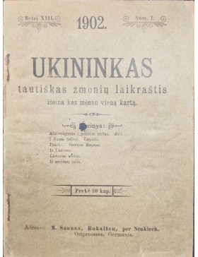 Ūkininkas. Tautiškas žmonių laikraštis.