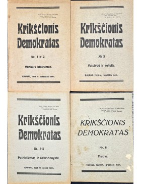 Krikščionis demokratas. 1928 m. Nr.1-6. Krikščionis demokratas. 1928 m. Nr.1-6.