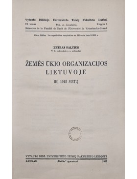 Žemės ūkio organizacijos Lietuvoje iki 1915 metų