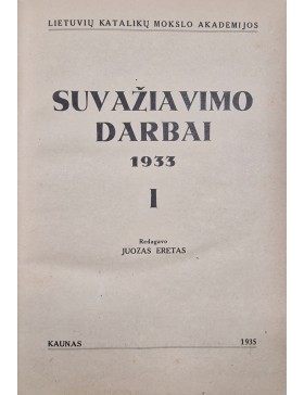 Suvažiavimo darbai 1933-1939