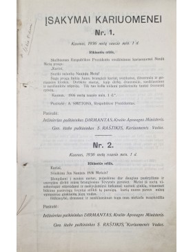 Įsakymai kariuomenei 1936 m.